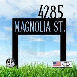 Speed Fabrication Square Address Yard Stake Metal Sign