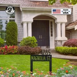 Speed Fabrication Square Address Yard Stake Metal Sign