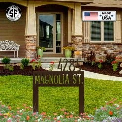 Speed Fabrication Square Address Yard Stake Metal Sign
