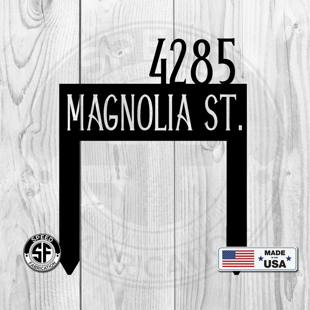 Speed Fabrication Square Address Yard Stake Metal Sign