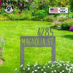 Speed Fabrication Square Address Yard Stake Metal Sign