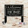 Speed Fabrication Outdoor Patio/Lawn Metal Signs Personalized Welcome To Our Home Metal Yard Stake Sign
