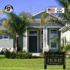 Speed Fabrication Outdoor Patio/Lawn Metal Signs Personalized Welcome To Our Home Metal Yard Stake Sign