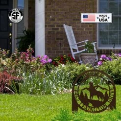 Speed Fabrication Personalized Wolf And Address Yard Stake Metal Sign