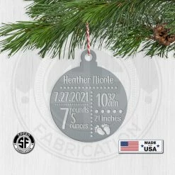 Speed Fabrication Personalized Baby Announcement Metal Christmas/Holiday Ornament