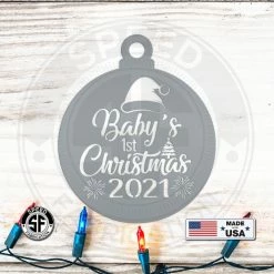 Speed Fabrication Baby's 1st Christmas Dated Metal Christmas/Holiday Ornament