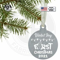 Speed Fabrication Personalized Baby's 1st Christmas Metal Ornament