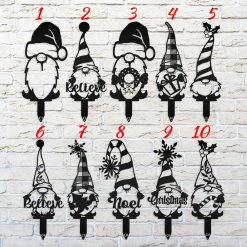Speed Fabrication Most Popular Assorted Christmas/Holiday Gnome Metal Yard Stakes