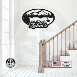 Speed Fabrication Farm Metal Signs Personalized Outdoor Lake Fishing Mountain Scene Metal Sign