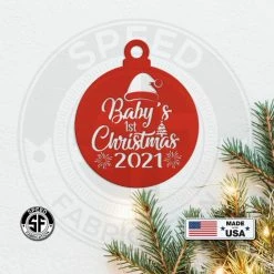 Speed Fabrication Baby's 1st Christmas Dated Metal Christmas/Holiday Ornament