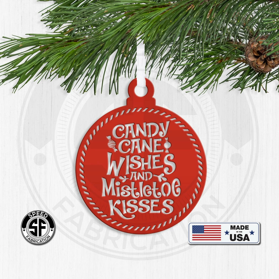 Speed Fabrication Assorted Candy Cane Themed Christmas/Holiday Metal Ornaments