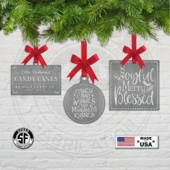 Speed Fabrication Assorted Candy Cane Themed Christmas/Holiday Metal Ornaments