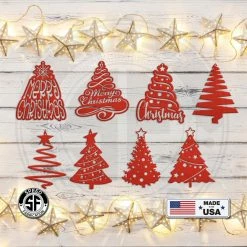 Speed Fabrication Ornaments Assorted Christmas Trees Metal Holiday Ornament