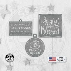 Speed Fabrication Assorted Candy Cane Themed Christmas/Holiday Metal Ornaments