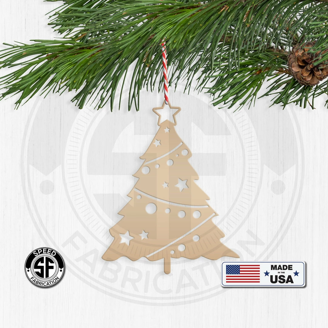 Speed Fabrication Ornaments Assorted Christmas Trees Metal Holiday Ornament