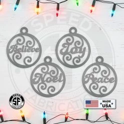 Speed Fabrication Inspirational Word Metal Christmas/Holiday Ornaments