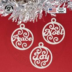 Speed Fabrication Inspirational Word Metal Christmas/Holiday Ornaments