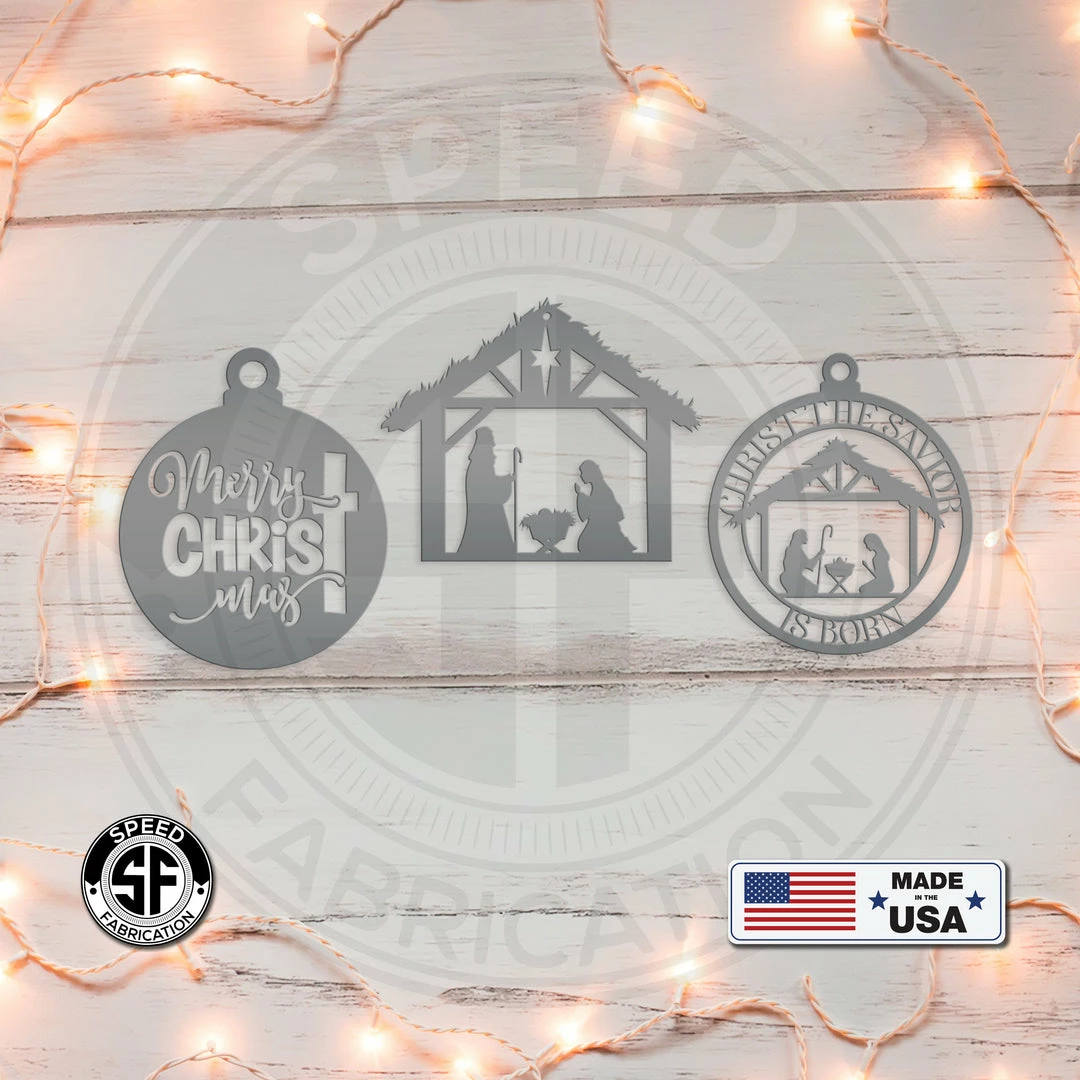 Speed Fabrication Assorted Christian Themed Metal Christmas/Holiday Ornaments