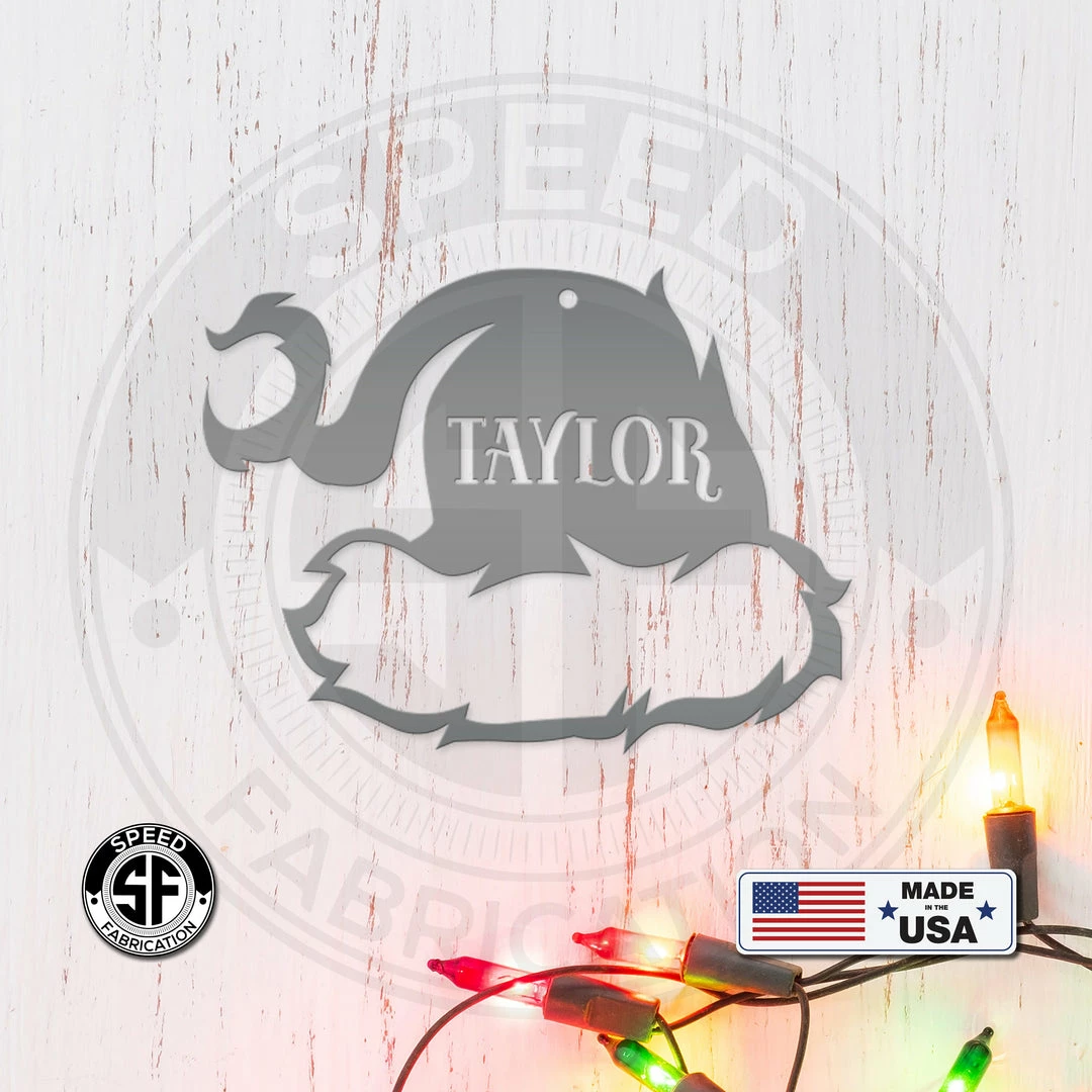 Speed Fabrication Christmas Metal Signs Personalized Santa Hat Metal Christmas/Holiday Ornament