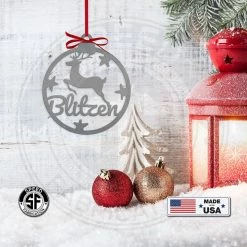 Speed Fabrication Christmas Metal Signs Santa's Reindeer Metal Christmas/Holiday Ornaments