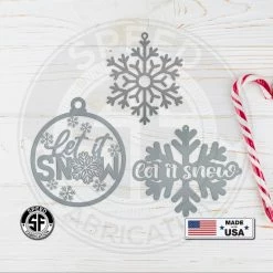 Speed Fabrication Assorted Snow Themed Metal Christmas/Holiday Ornaments