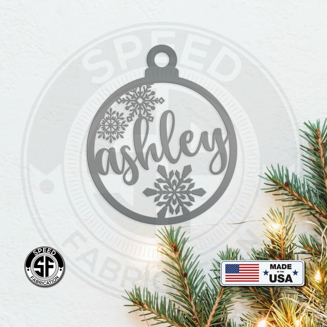 Speed Fabrication Personalized Snowflake Metal Christmas/Holiday Ornament