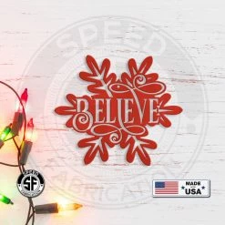 Speed Fabrication Snowflake With Inspirational Words Metal Christmas/Holiday Ornament