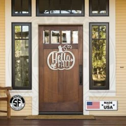 Speed Fabrication Hello Fall Pumpkin Autumn Décor Metal Sign Fall/Autumn Metal Signs
