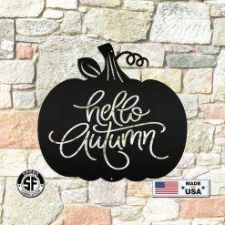 Speed Fabrication Fall/Autumn Metal Signs Hello Autumn Pumpkin Fall Décor Metal Sign