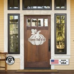 Speed Fabrication Happy Fall Y'all Pumpkin Autumn DΓ©cor Metal Sign Fall/Autumn Metal Signs