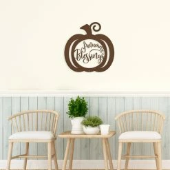 Speed Fabrication Autumn Blessings Pumpkin Fall Décor Metal Sign