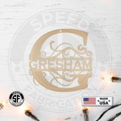 Speed Fabrication Personalized Monogram Metal Christmas/Holiday Ornament