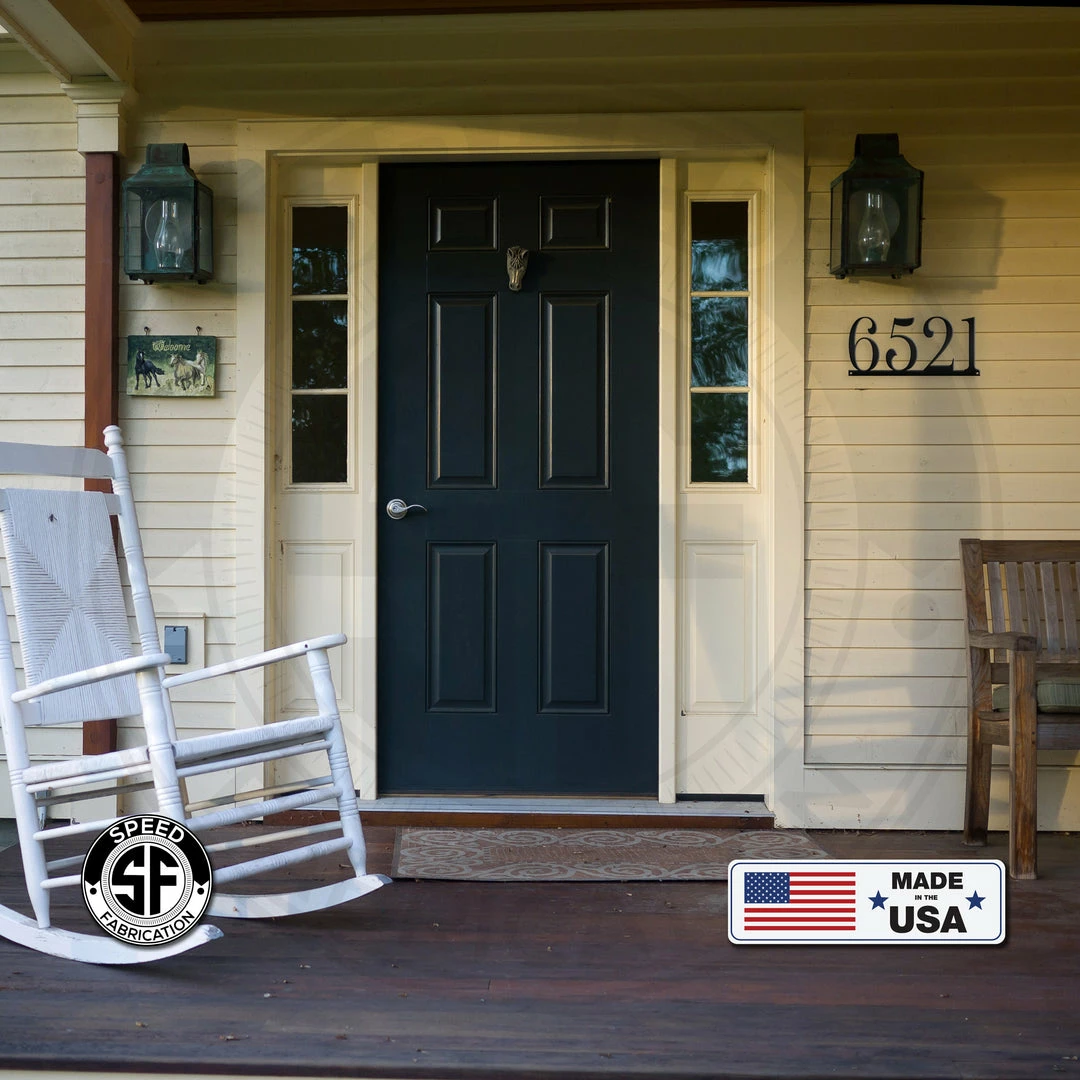 Speed Fabrication Personalized Address House Numbers Metal Sign, Metal Address Sign