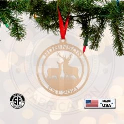 Speed Fabrication Personalized Name And Established Date Deer Metal Christmas/Holiday Ornament Christmas Metal Signs