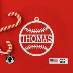 Speed Fabrication Christmas Metal Signs Personalized Baseball Metal Christmas/Holiday Ornament