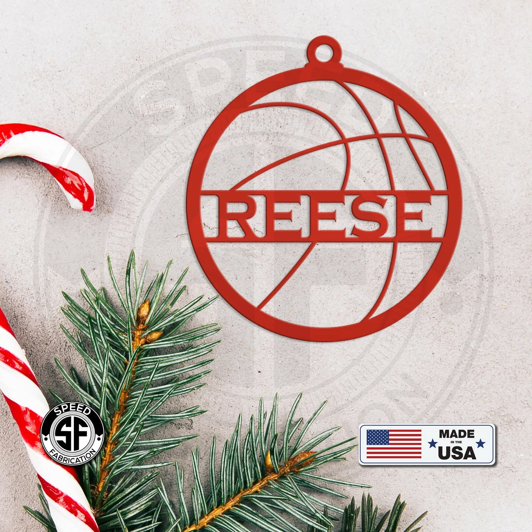Speed Fabrication Christmas Metal Signs Personalized Basketball Metal Christmas/Holiday Ornament