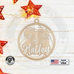 Speed Fabrication Personalized Basketball Name And Number Metal Christmas/Holiday Ornament