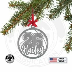 Speed Fabrication Personalized Basketball Name And Number Metal Christmas/Holiday Ornament