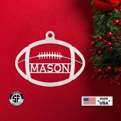 Speed Fabrication Personalized Football Metal Christmas/Holiday Sign