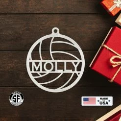 Speed Fabrication Christmas Metal Signs Personalized Volleyball Metal Christmas/Holiday Ornament
