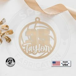 Speed Fabrication Christmas Metal Signs Personalized Volleyball And Number Metal Christmas/Holiday Ornament