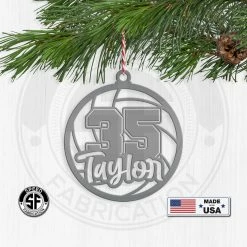 Speed Fabrication Christmas Metal Signs Personalized Volleyball And Number Metal Christmas/Holiday Ornament