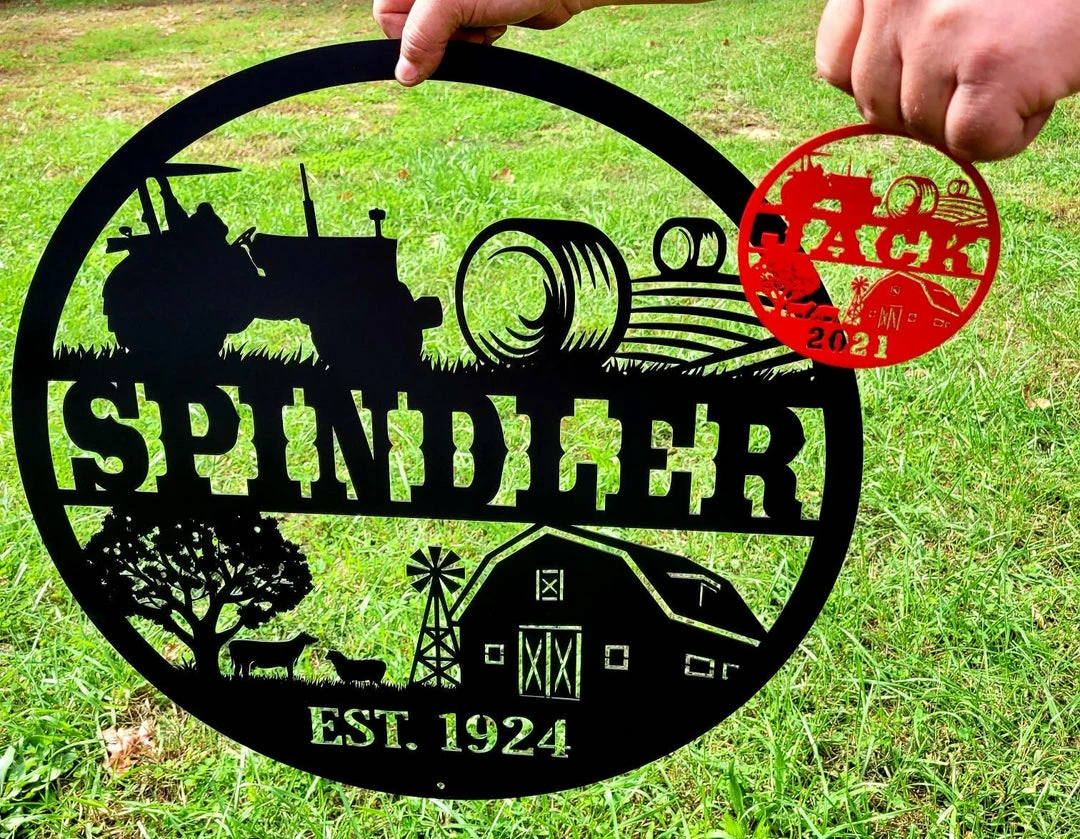 Speed Fabrication Farm Metal Signs Personalized Farm Monogram With Established Date Metal Sign
