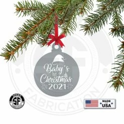 Speed Fabrication Baby's 1st Christmas Dated Metal Christmas/Holiday Ornament