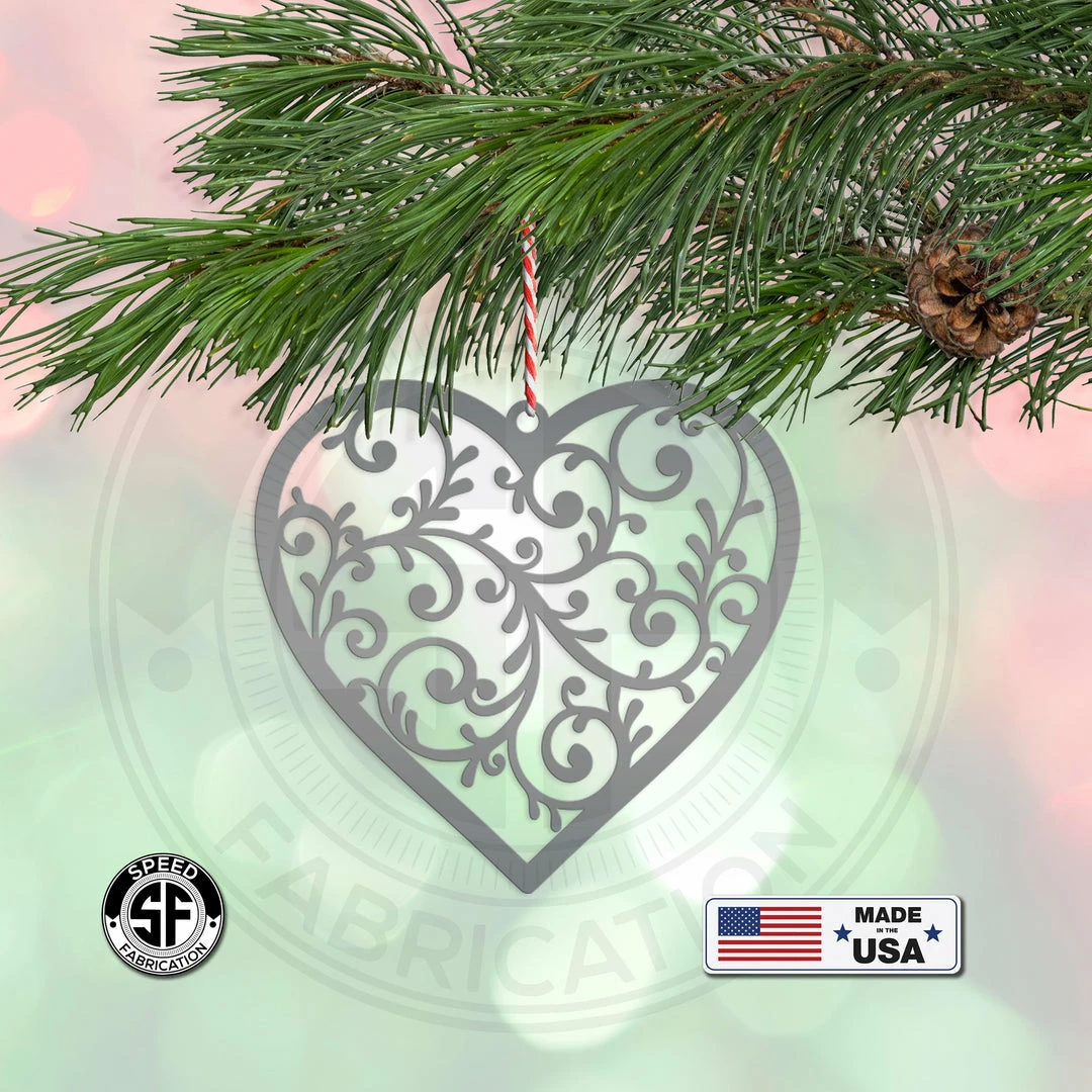 Speed Fabrication Assorted Heart Metal Christmas/Holiday Ornaments