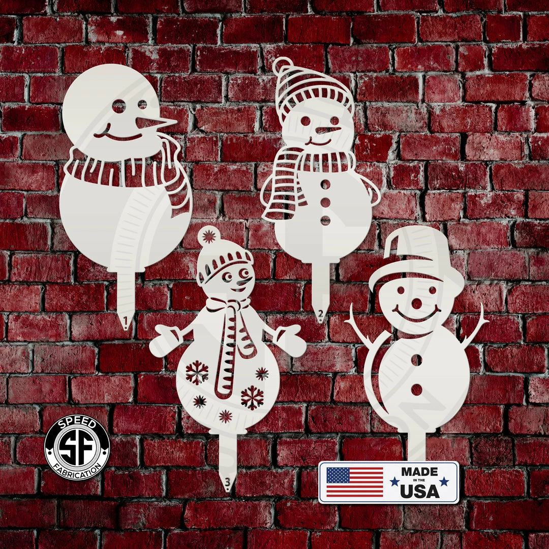 Speed Fabrication Christmas Metal Signs Assorted Winter Snowman Christmas/Holiday Yard Stakes