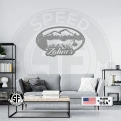 Speed Fabrication Farm Metal Signs Personalized Outdoor Lake Fishing Mountain Scene Metal Sign