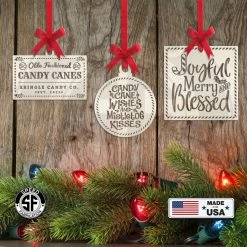 Speed Fabrication Assorted Candy Cane Themed Christmas/Holiday Metal Ornaments