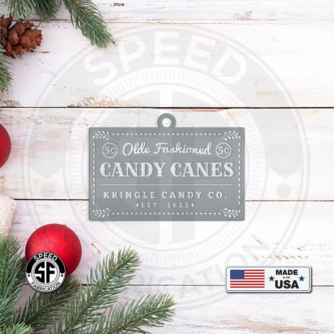 Speed Fabrication Assorted Candy Cane Themed Christmas/Holiday Metal Ornaments