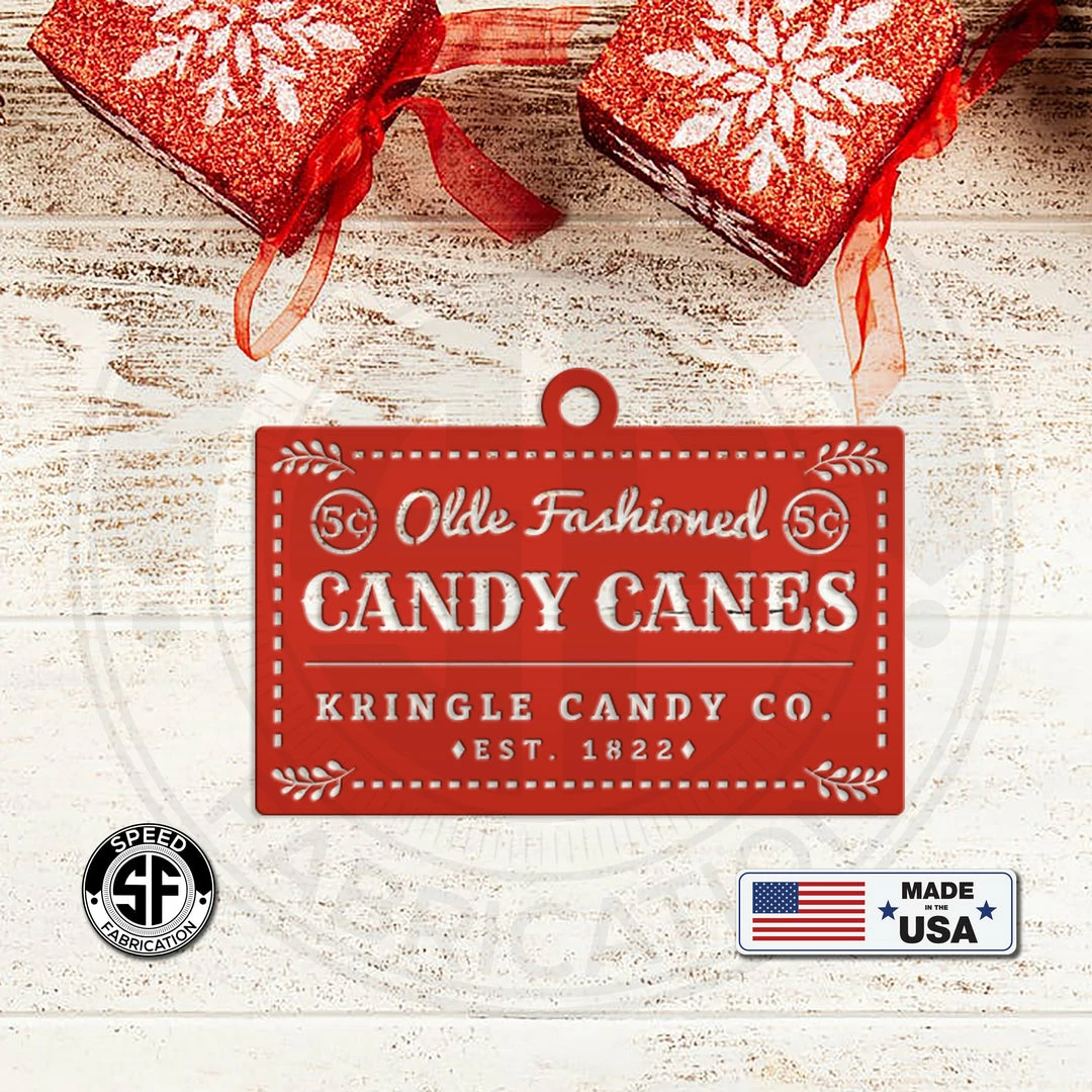 Speed Fabrication Assorted Candy Cane Themed Christmas/Holiday Metal Ornaments